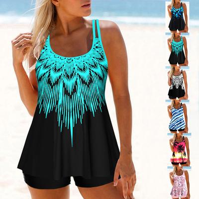 2024 Summer Regular Tankini New Design Printed Women's Swimwear Two Piece Swimwear Bikini Set Beach Wear Swimwear Swimwear Set