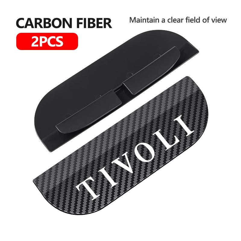 Car Rearview Mirror Rain Eyebrow Snap-On Carbon Fiber Rain Shield For SsangYong Musso Korando Rexton Torres Kyron 2 Sanka Actyon