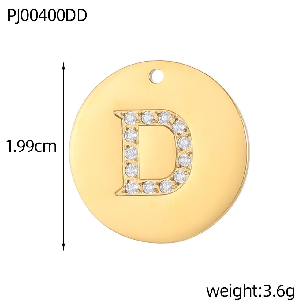 CARLIDANA Initial Alphabet Charms Gold Plated High Quality Stainless Steel Chunky Bubble 26 Letter Pattern Pendant Gift Jewelry