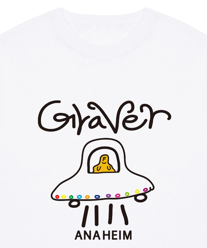 GRAVER [Unisex] Ufo Smile Short Sleeve T-Shirt_White