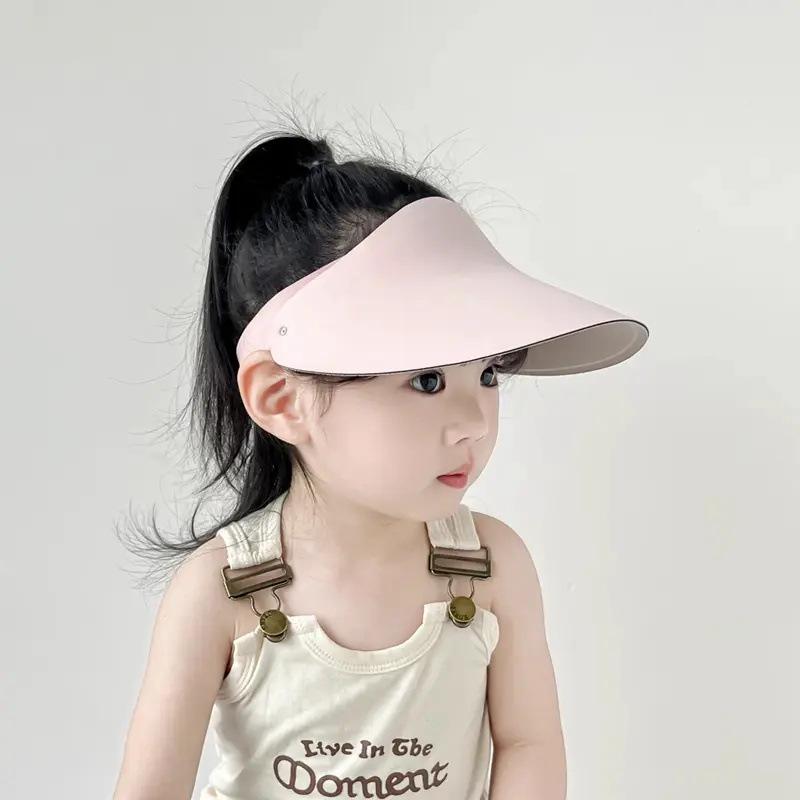 Ücretsiz kargo: Çocuklar İçin Dikişsiz Katlanabilir Güneşten Koruyucu Şapka - UV Korumalı, Erkek ve Kız Çocukları İçin Ayarlanabilir