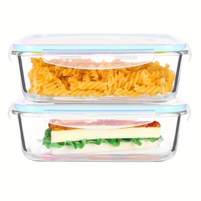 Glasbehälter mit Deckel, Lebensmittelaufbewahrungsbehälter mit Deckel, Glas-Lunchbox mit Luftlöchern, Lipol-freie Glasschüssel mit Deckel,