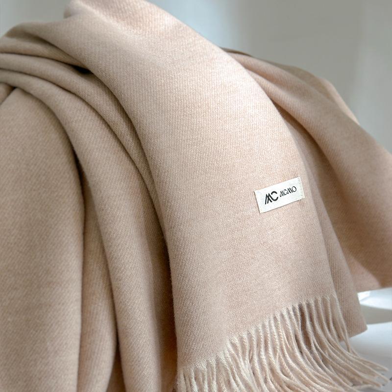 Cachecol Inverno Feminino Sólido 26 Cores Quente Espesso Caxemira Xale Moda Exterior Luxo Franjas Pashmina Envoltório Senhora Cachecóis à Prova de Vento