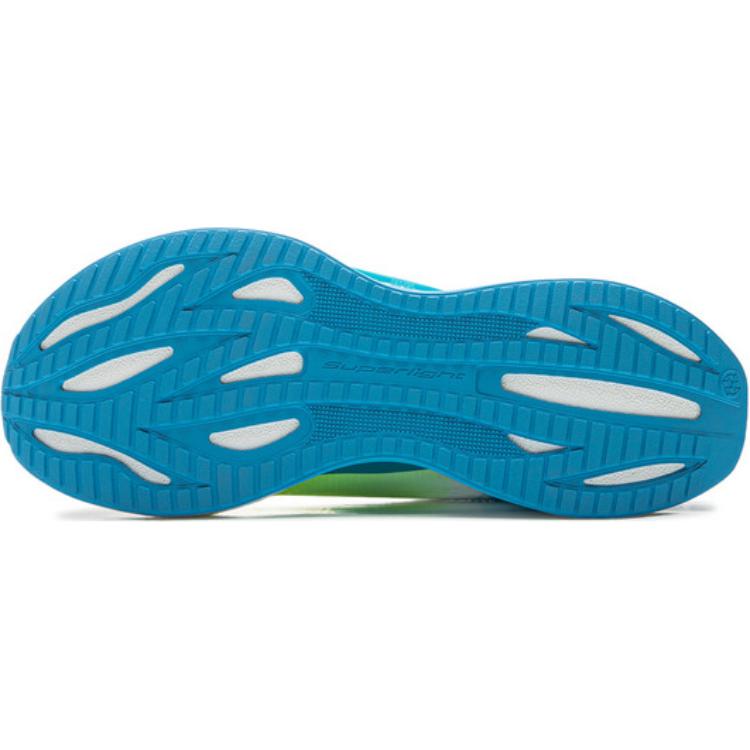 Li Ning Kids Ultra Light Series Trendy Sports Testing Non-Slip Wear-Resistant Low-Top Running Shoes Men Running Shoes Blue Green YKFV020-3