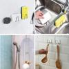 12PCS Kitchen Sink Sponges Holder Stainless Steel Self Adhesive Sink Drain Racks Shelf Household Wall Hooks Storage Organizer