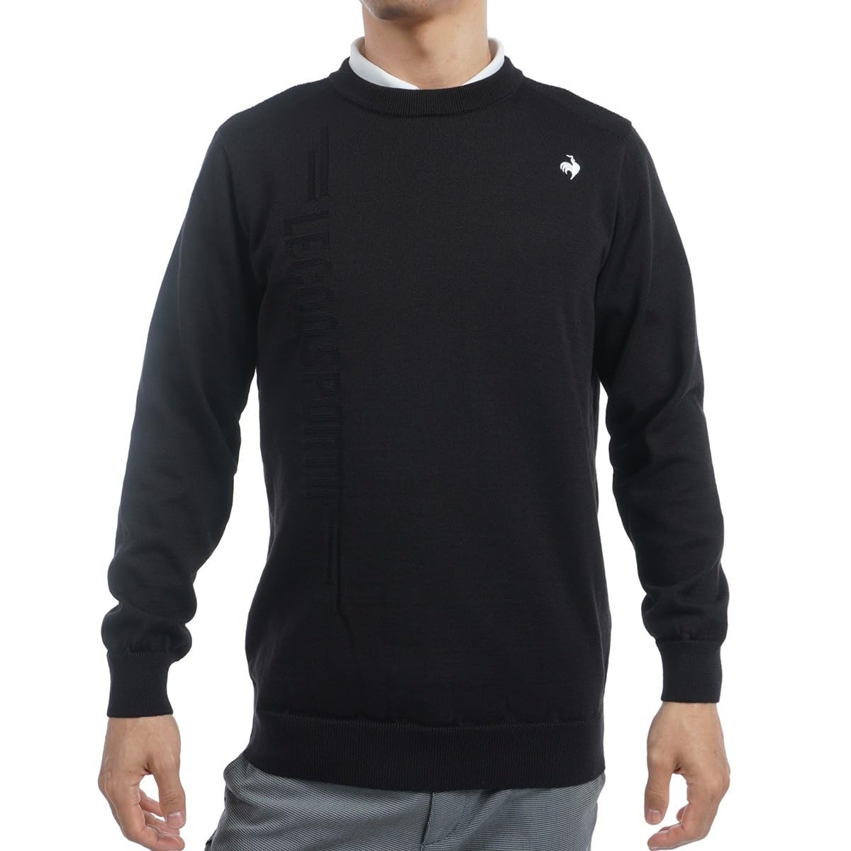 

Coq Sportif Sweater Crew Neck Long Sleeve Simple Hand Washable Sporty Golf LG4FST01M BK00 [Le Golf] Men s (Black)