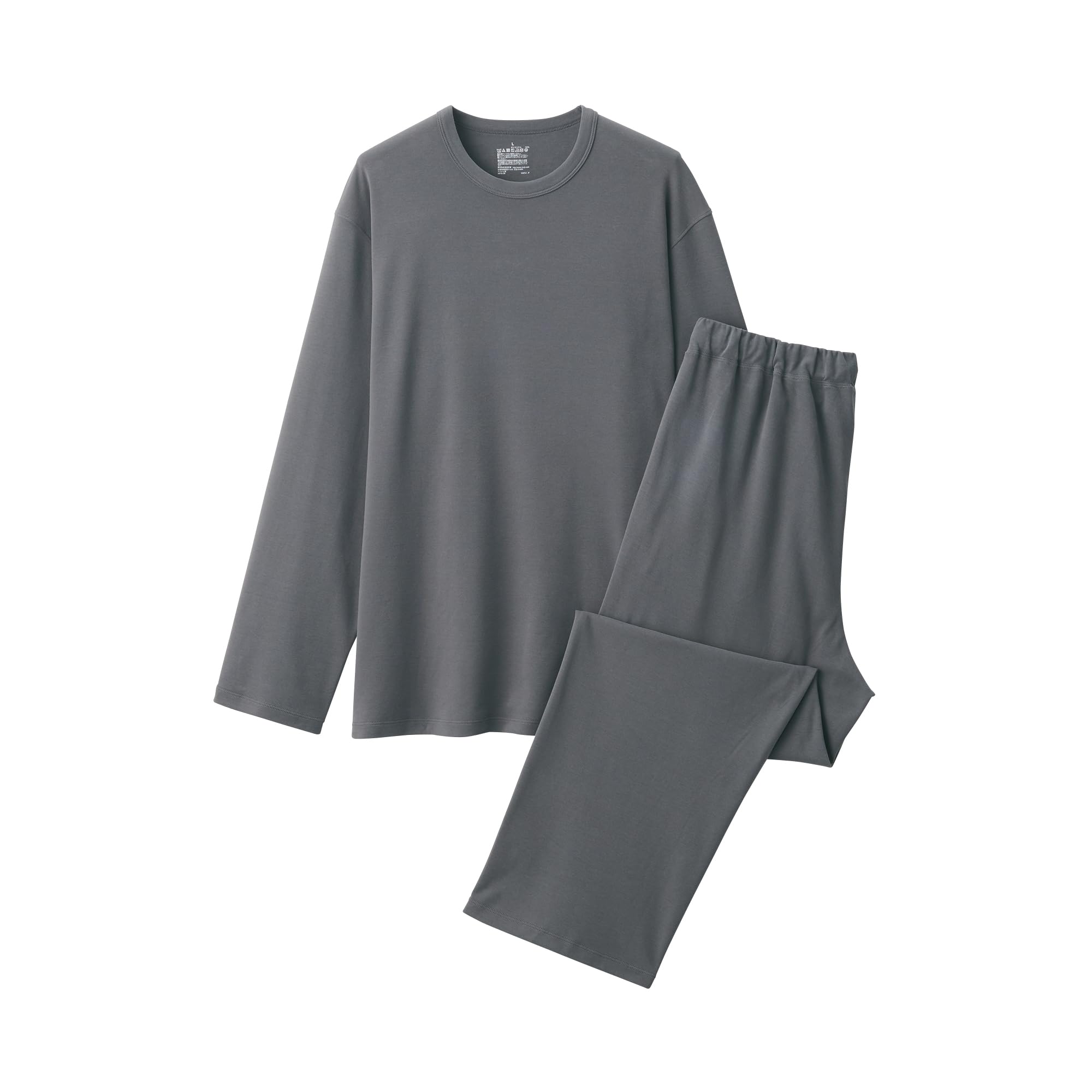 

MUJI Smooth Knit Long Sleeve Loungewear Set Charcoal Size L Men s (FB0ZJA5A), Gray,
