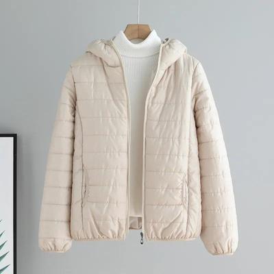 Korean Style Women's Short Slim Cotton Coat Autumn/Winter Solid Color Light Down Student Jacket.