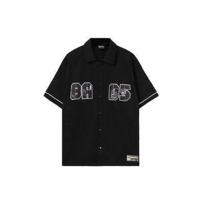 Li Ning Badfive Grafikdruck Kurzarmshirt Herren Hemden Schwarz AFDR367-2