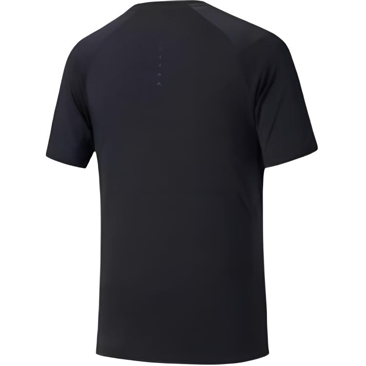 Anta Champion Outdoor Series Solid Color Round Neck Comfortable Moisture Wicking Versatile Short Sleeve T-Shirt Men T-Shirts Basic-Black 152520115-3