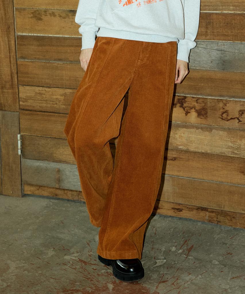 MAGOODGAN Petro 4813 Corduroy Flare Wide Fit Cream Pants