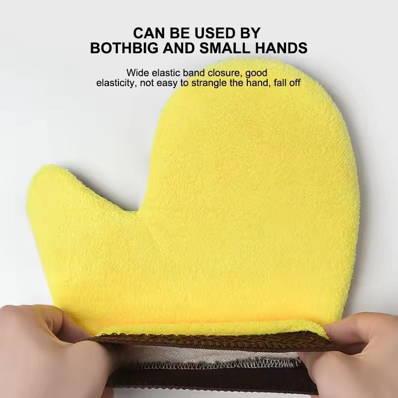 Mănușă Spălare Auto Microfibră Față Dublă Îngroșată Lână Coral Perie Curățare Mănuși Detailing Auto Curățător Instrument Îngrijire