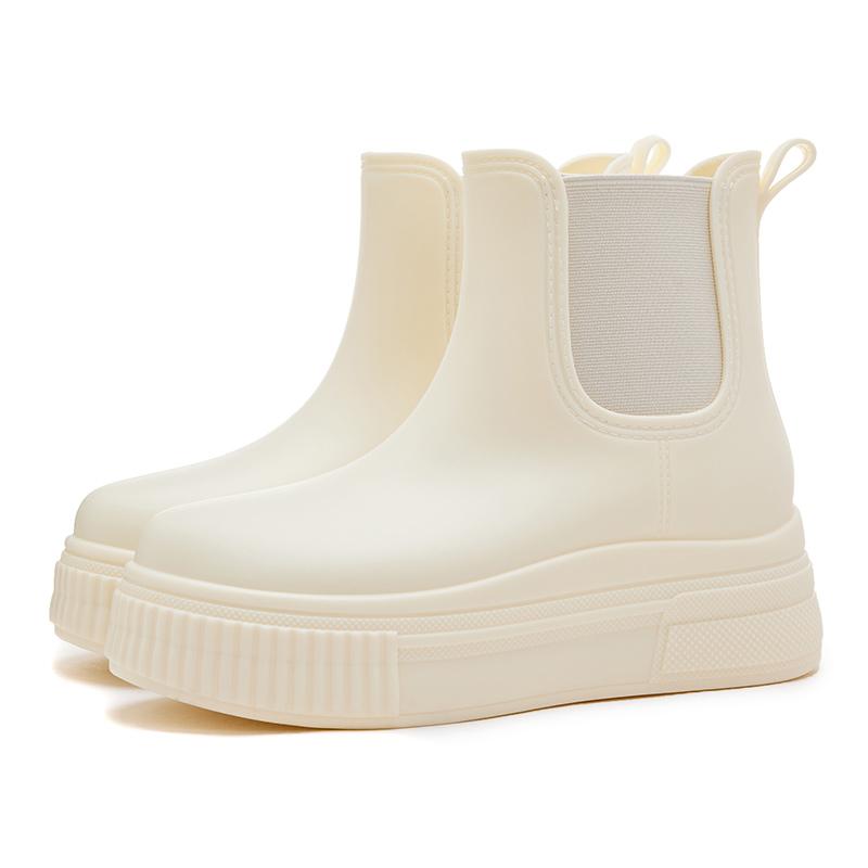2025 New Women's Waterproof Commuter Rain Boots Fashionable Water Boots Non-Slip Rubber Shoes Ladies PVC Insole