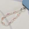 Cell Phone Charm Lanyard 26cm Rhombus Beads Phone Case Wrist Strap for Women Girls