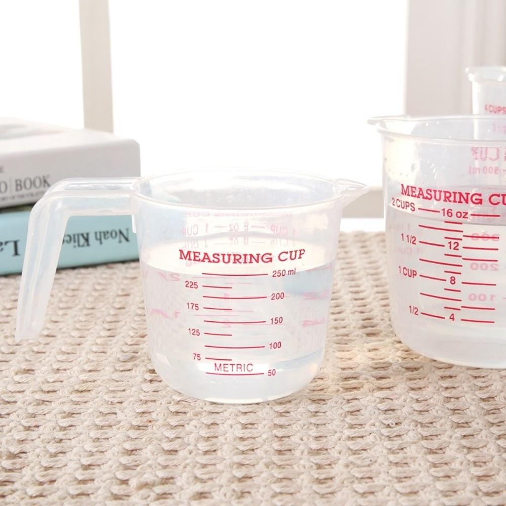 Cup Marking Clear Plastic Measuring Cup With Spout With Handles Plastic Mug Ounce and Ml Cup Flour Measuring