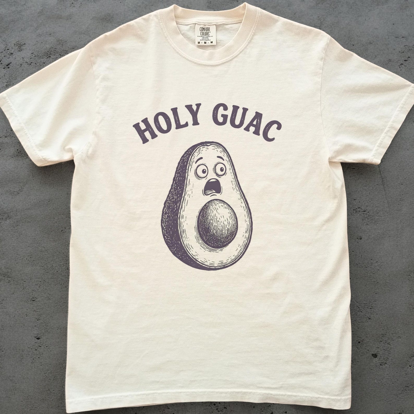 Holy Guac Shirt, Funny Avocado Shirt, Cute Food Pun Tee, Guacamole Lover Gift, Comfort Colors Style, Vegetarian Vegan Humor Shirt S