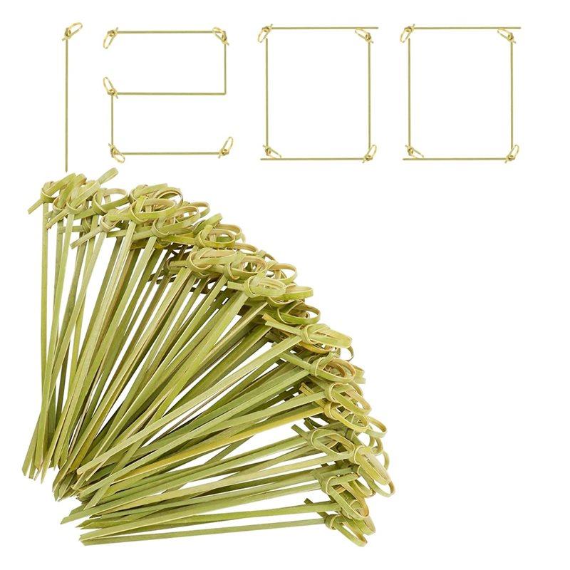 Bamboo Cocktail Picks 4.13 Inch Cocktail Picks Skewers With Fancy Knot Charcuterie Boards 1200 Pcs