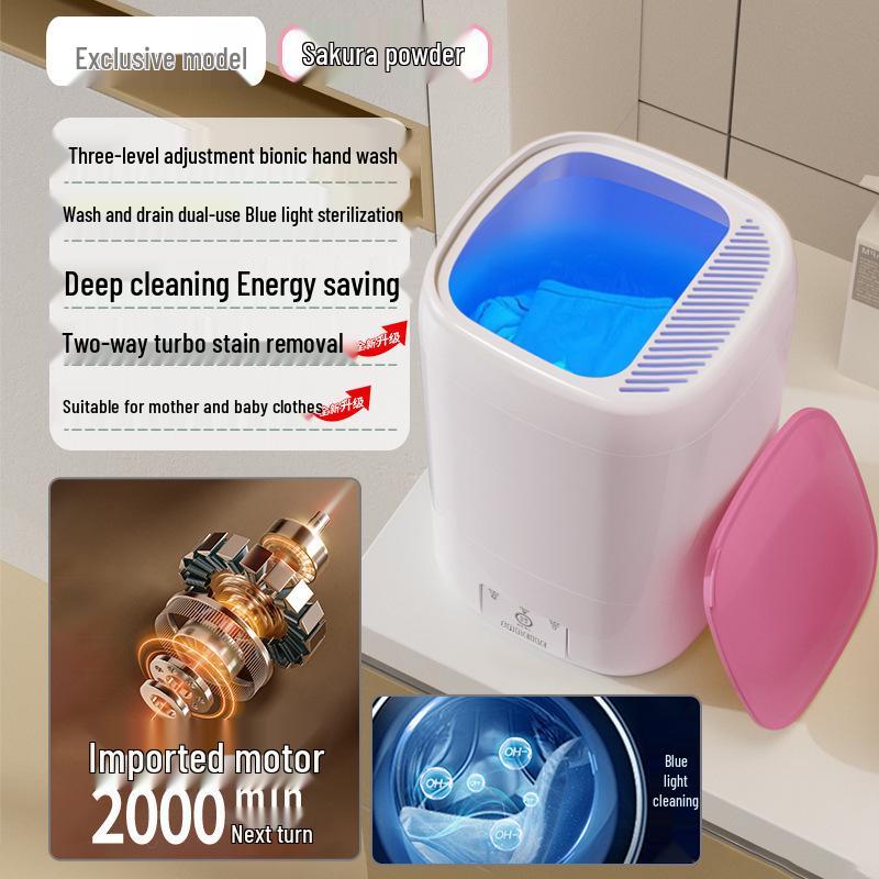 Kompakte vollautomatische Mini-Waschmaschine & Trockner für Unterwäsche und Intimwäsche - Hochtemperaturwäsche, perfekt für Socken