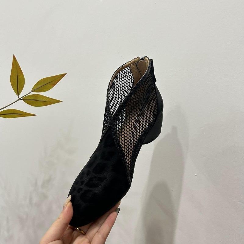 

Fashion 2025 Fashion Naked Boots Zip Women s Boots New Leopard Print Mesh Summer Best Seller Square Heel Comfortable Sandal Bootszapatos 41 чёрный