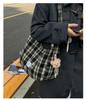 Lightweight Retro Plaid Tote Bag - Versatile, Large Capacity for Class, Shopping, or Commute