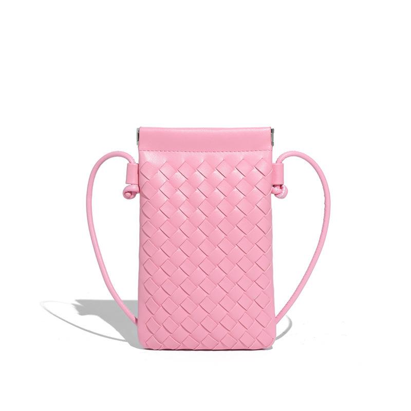 Borsa a Spalla Retro per Cellulare Intrecciata a Mano Moda Stile Casual Pochette da Donna