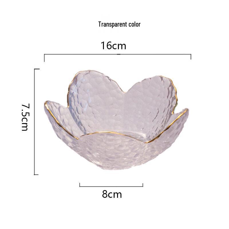 DeRuiEn Glass Petal Fruit & Dessert Bowls