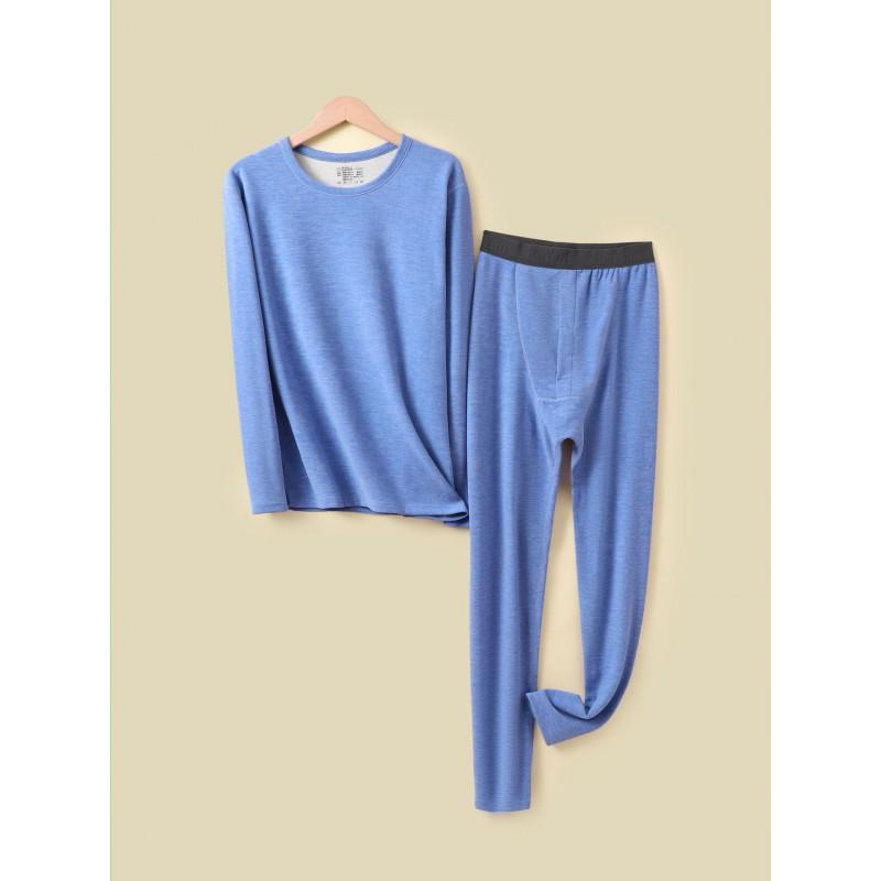 Tencel Thermal Underwear Set Men Women Warm Base Layer Long Sleeve Top Pants Winter