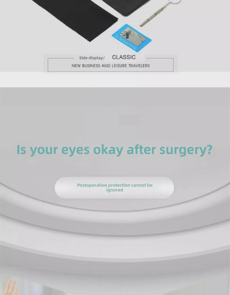 Anti-Blue Light & Anti-Radiation Surgery Glasses for Dry Eye & Myopia with Double Eyelid Support