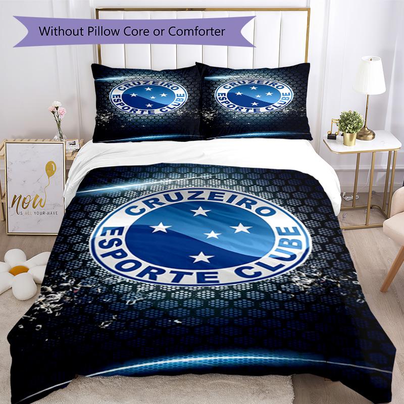 Cruzeiro Esporte Clube Printed Pattern Duvet Cover Set – includes 1 duvet cover and 2 matching pillowcases Bedroom decor Christmas gifts