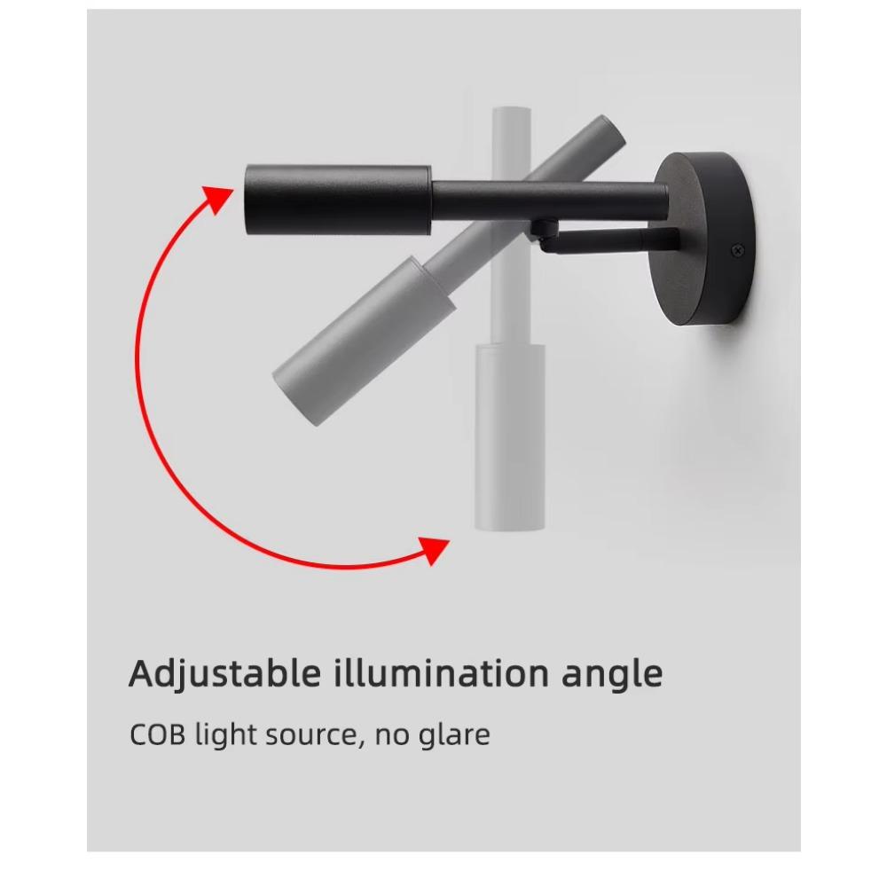 Adjustable LED Wall Lights  Black/White Bedside Lamp Nordic Creative Reading Infinite Wall Light Bedroom Bed Reading Light