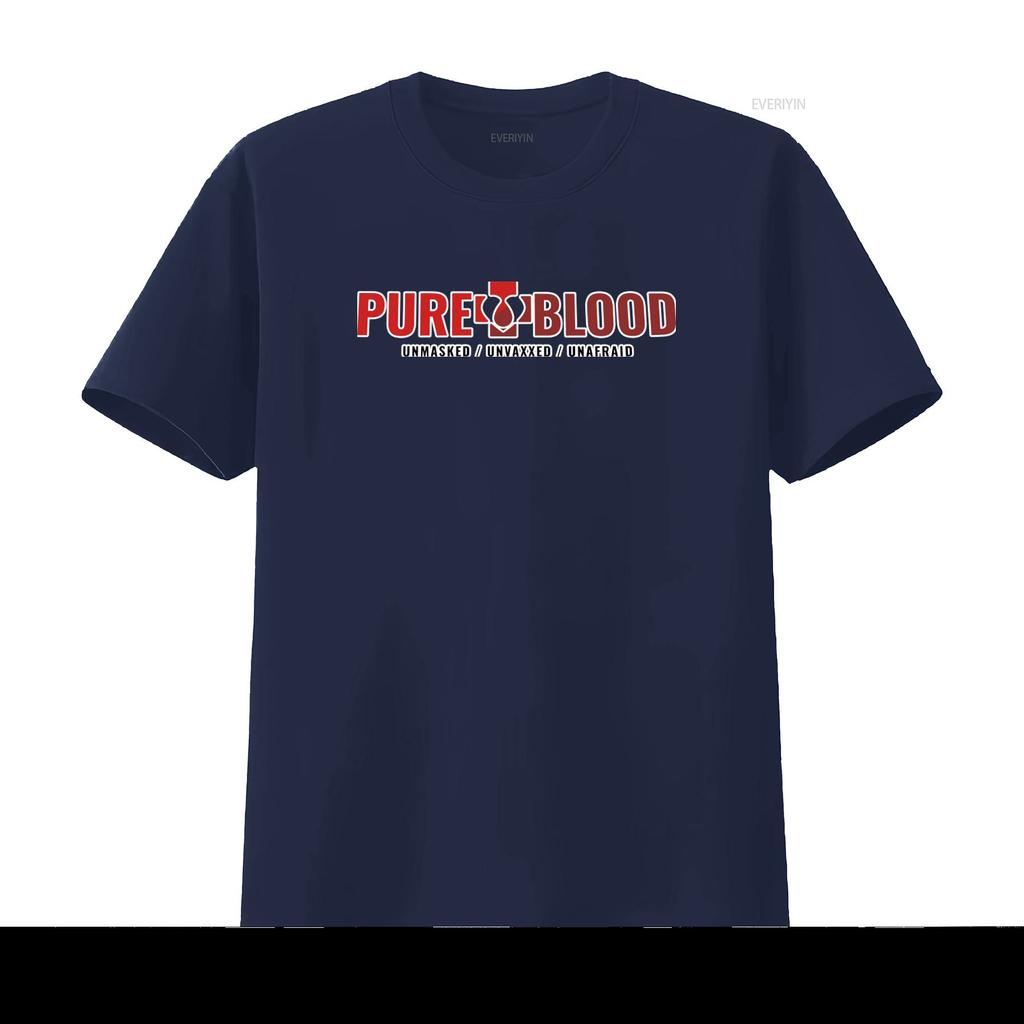Pureblood Unmasked Unvaxxed Unafraid T Shirt Funny Anti Vaccine Statement vintage Washed Comfortable Versatile designer clothes