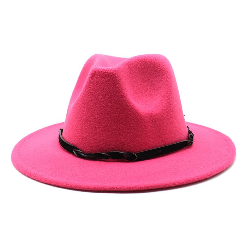 Seasonal Big Eaves Hat Flat Edge Top Hat Men'S And Women'S Woolen Jazz Hat Lmn172