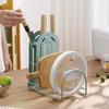 KX4B Stainless Steel Pot Lid Cutting Board Holder Metal Freestanding Stand