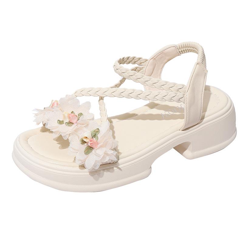 Sandals women's summer new fashion versatile with skirt temperament thick heel bag heel sandals