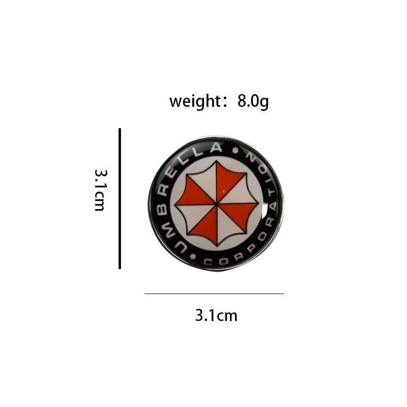 Resident Evil Umbrella Corp Cartoon Brooch - Fashionable Metal Game-Inspired Bag Accessory Badge
