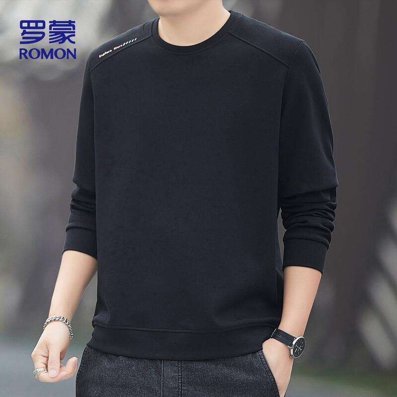 ROMON Men's Round Neck Long Sleeve Sweatshirt