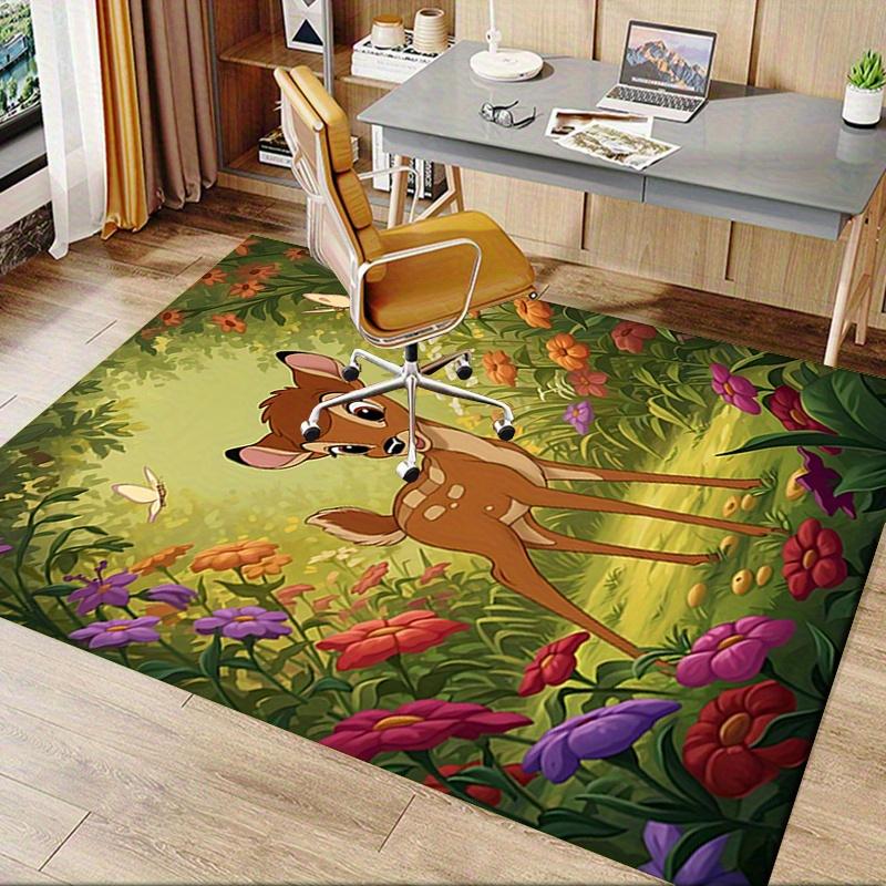 Office Rug Bambi, Forest theme 3D Printed Anti-Slip Rug-Machine Washable for Living Room