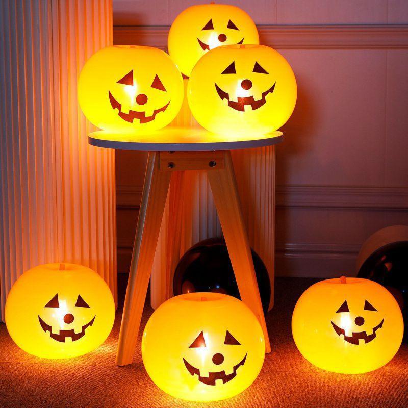 Horký prodej DIY pro domácí ozdobu Venkovní Vnitřní Halloweenské párty dekorace Led svítící Latexový balónek Dýňové balónky