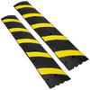 2PCs 6 Ft/72'' Rubber Speed Hump, 2 Channel, 22000 Lbs Capacity Heavy Duty Traffic Speed Bump, with High Reflective Yellow Strip 8 Expansion Screws
