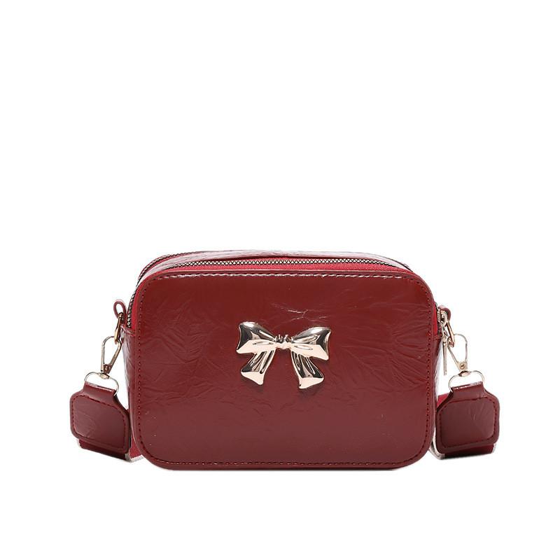 Chic Korean Style Small Square Bag For Women With Elegant Bow And Trendy Colors