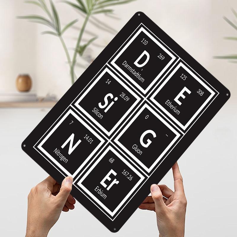 Periodic Table Elements DESIGN Metal Poster Customized Wall Art Retro Vintage Tinplate Signs for Bathroom Decor Room Ornaments