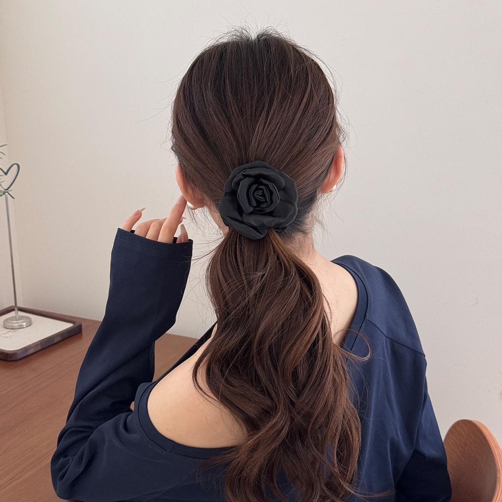 Trójwymiarowa Wielowarstwowa Tkanina Retro Kamelia Dodatek do Włosów, Tkaninowa Słodka Gumka do Włosów, Opaska do Włosów i Opaska na Głowę