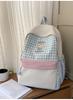 Schoolbag Foreign Soft Girl Girl Backpack Ins Japanese Cute Primary School Schoolbag Travel Plaid Cartoon Backpack