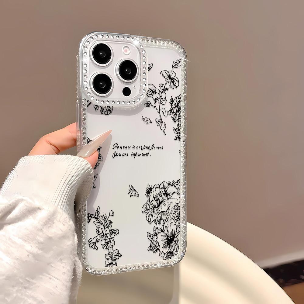 Bracelet Chain Phone Case For iPhone 17 16 15 13 14 for 17Air 17 12 14 16 Pro 17 14 16 Pro Max Sparking Diamond Cute Pattern Hard Cover With Lanyard