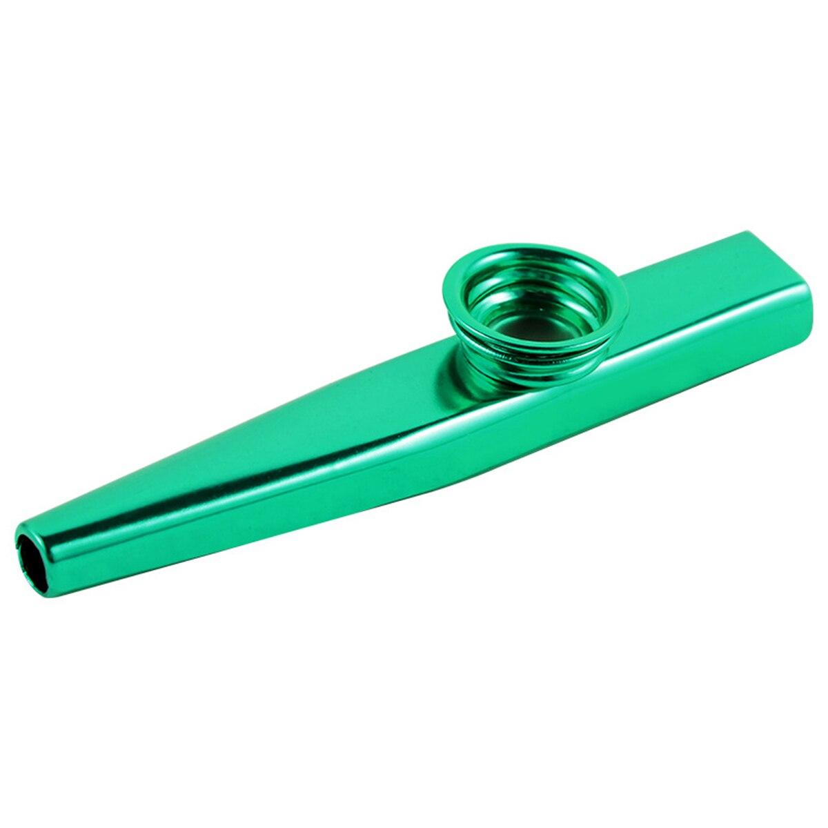 Kazoo Green Aluminum Alloy with Membrane Flute Diaphragm Mouth Kazoos Musical Instruments