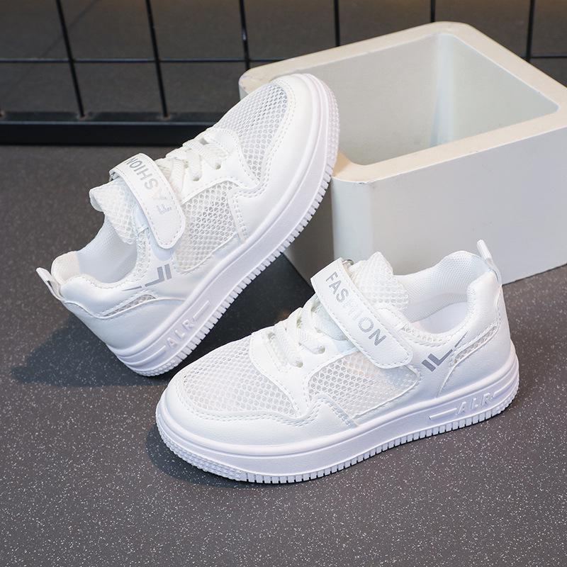 

Стильные детские белые кроссовки 2024 года, нескользящая толстая подошва, увеличивающий рост дизайн, для мальчиков и девочек, весна и осень. 35