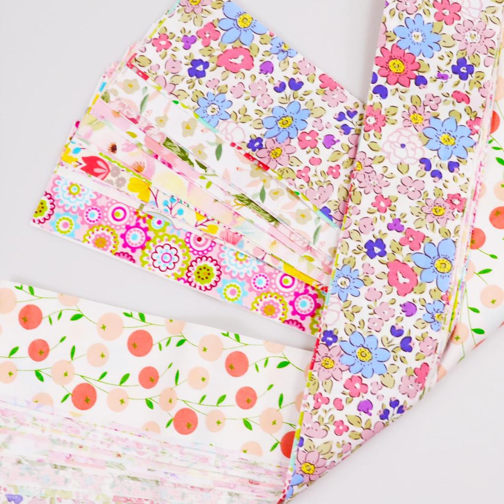 siawadeky Floral Patchwork Fabric Set of Cotton Fabric Long Breathable and Perfect for and Scraps, 20, Rolls, Size, Comfortable, Cutting, Crafts,