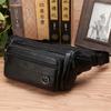 Men Waist Fanny Bags Sling Chest Bag Genuine Leather Casual Fashion Retro Cross body Male Real Cowhide Loop Hip Belt Bum Bag