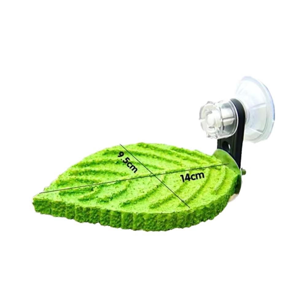 Percha para loro texturizada con hojas multicolor - Soporte antideslizante de resina con ventosa y percha para limar uñas