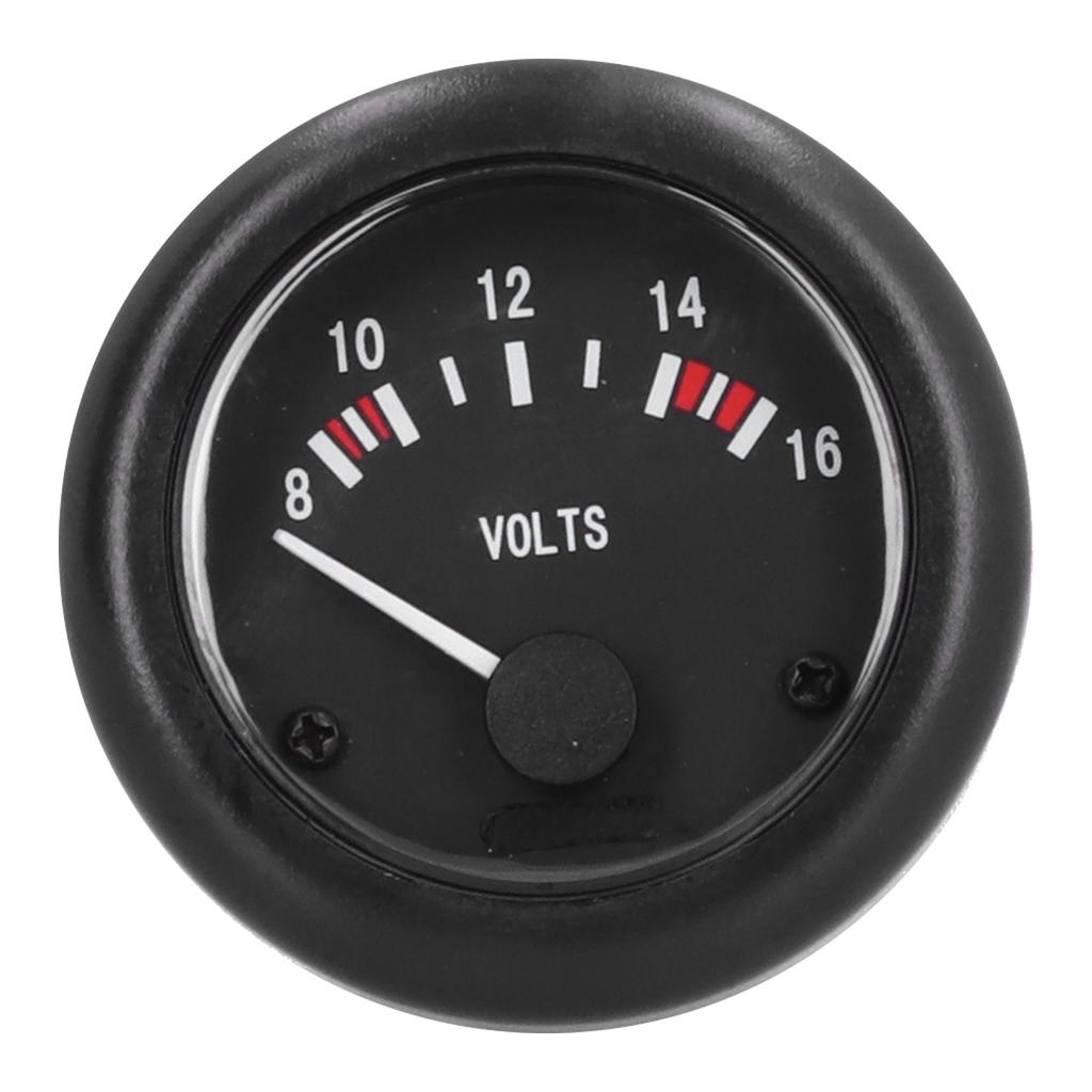 Marine Voltage Gauge 12V 52mm 2.04in IP67 with Indicator Light Universal for Yacht Auto Motor Home